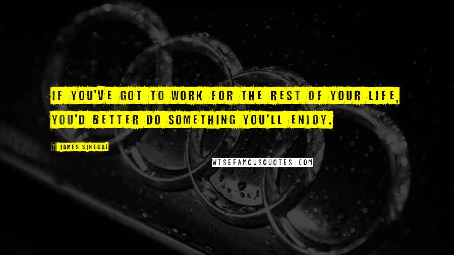 James Sinegal Quotes: If you've got to work for the rest of your life, you'd better do something you'll enjoy.