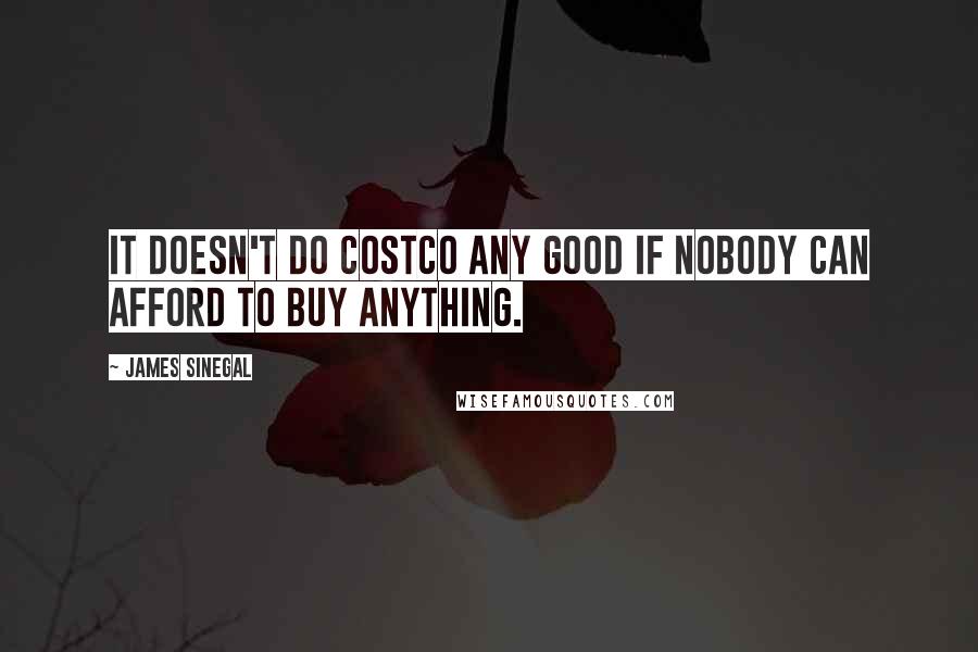 James Sinegal Quotes: It doesn't do Costco any good if nobody can afford to buy anything.