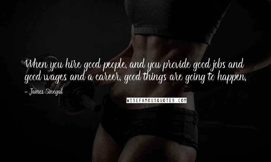 James Sinegal Quotes: When you hire good people, and you provide good jobs and good wages and a career, good things are going to happen.
