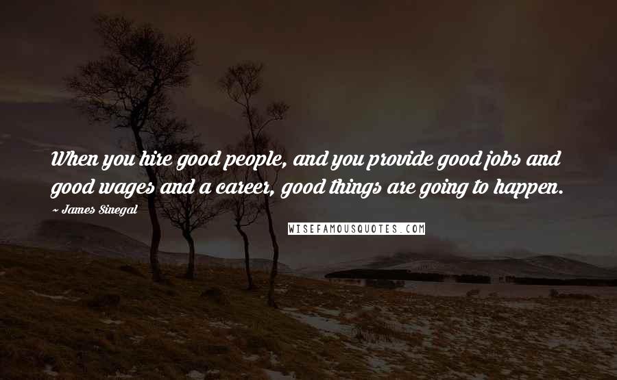 James Sinegal Quotes: When you hire good people, and you provide good jobs and good wages and a career, good things are going to happen.