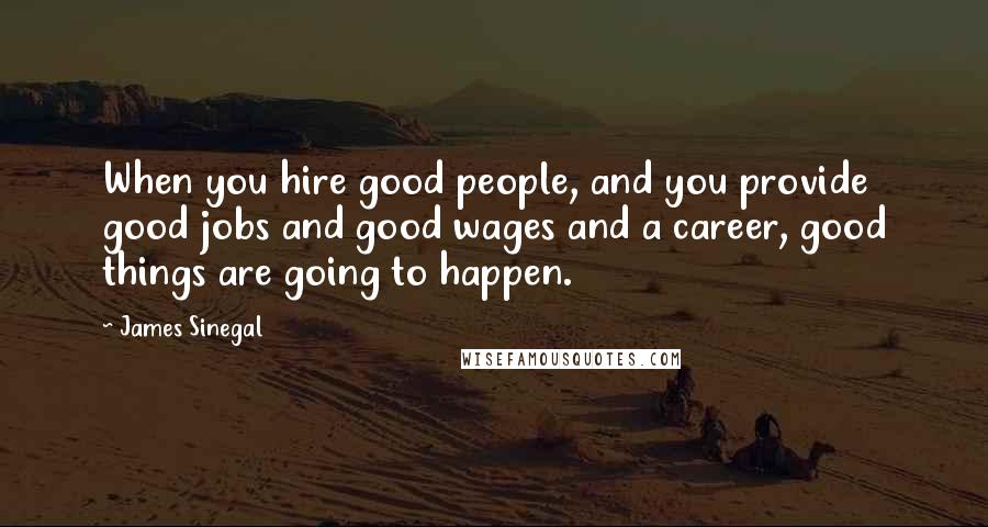 James Sinegal Quotes: When you hire good people, and you provide good jobs and good wages and a career, good things are going to happen.