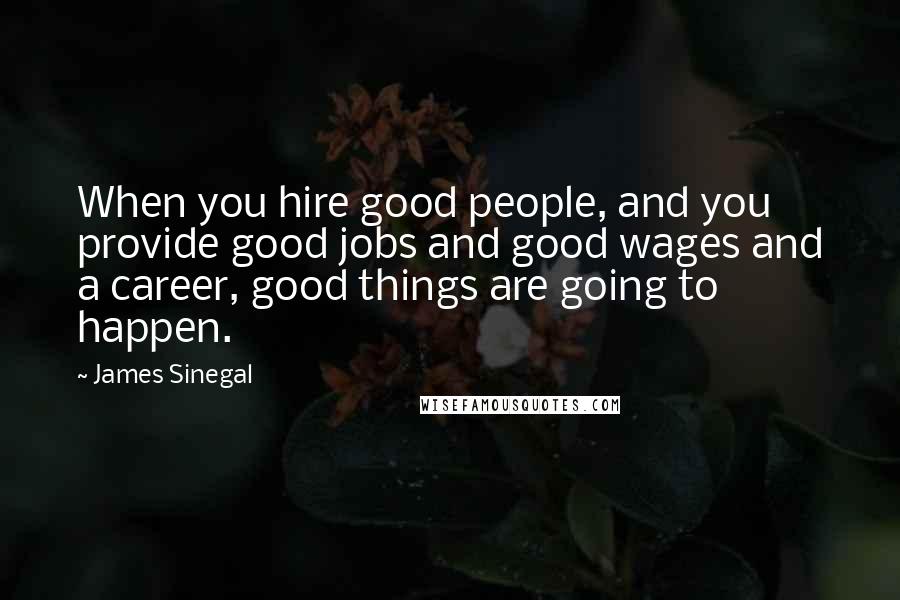 James Sinegal Quotes: When you hire good people, and you provide good jobs and good wages and a career, good things are going to happen.