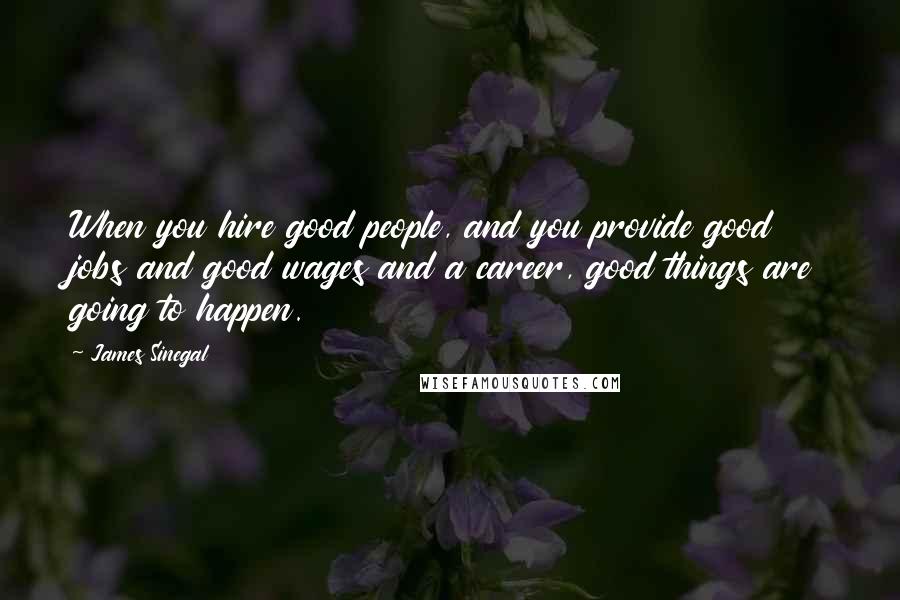 James Sinegal Quotes: When you hire good people, and you provide good jobs and good wages and a career, good things are going to happen.