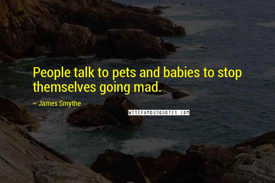 James Smythe Quotes: People talk to pets and babies to stop themselves going mad.