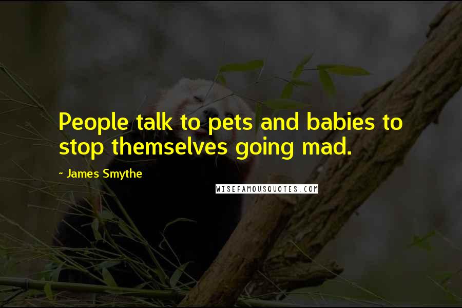 James Smythe Quotes: People talk to pets and babies to stop themselves going mad.