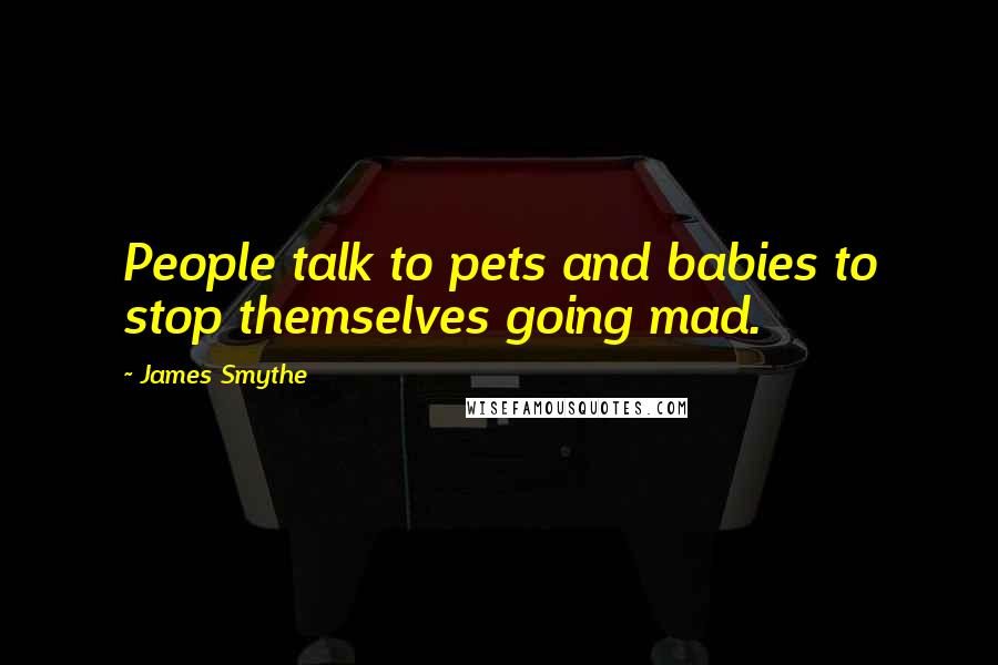 James Smythe Quotes: People talk to pets and babies to stop themselves going mad.