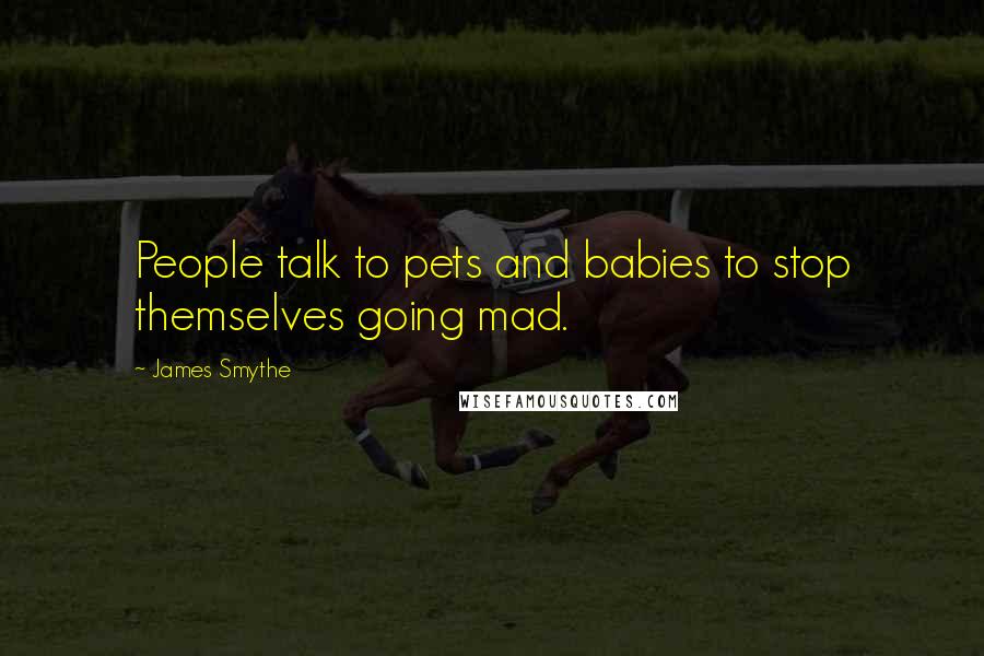 James Smythe Quotes: People talk to pets and babies to stop themselves going mad.
