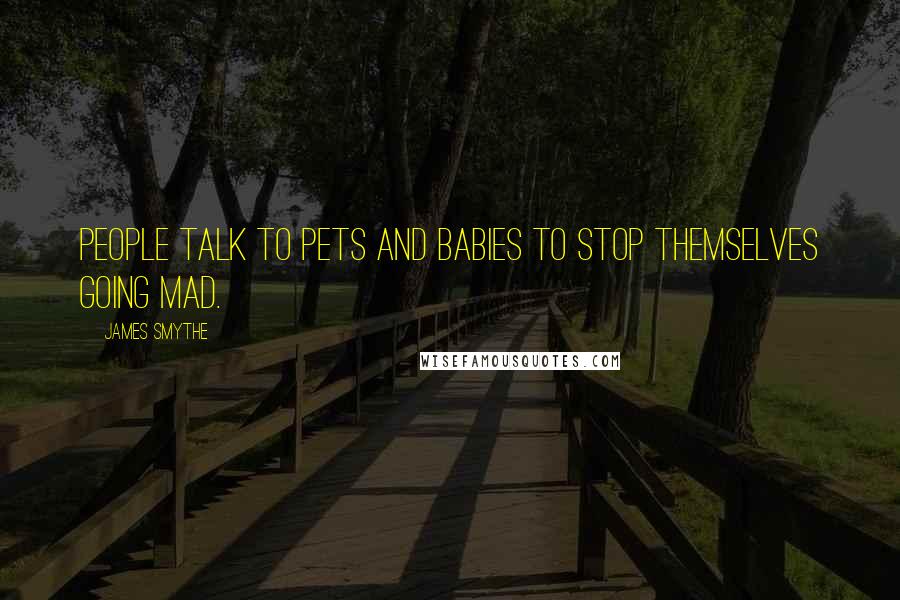 James Smythe Quotes: People talk to pets and babies to stop themselves going mad.
