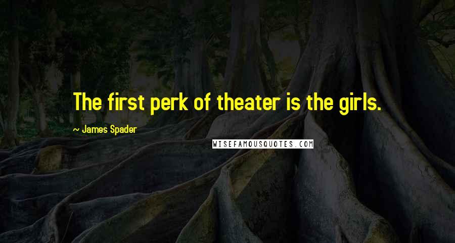 James Spader Quotes: The first perk of theater is the girls.