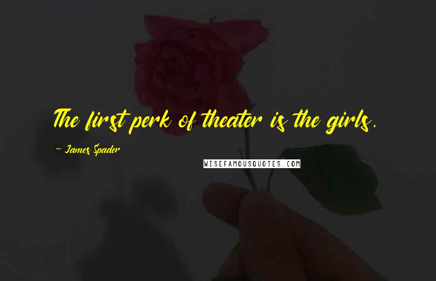 James Spader Quotes: The first perk of theater is the girls.