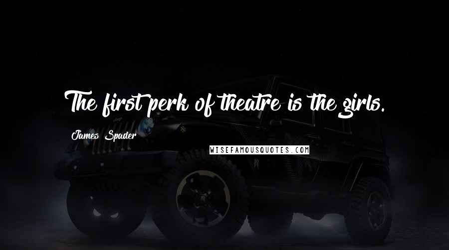 James Spader Quotes: The first perk of theatre is the girls.