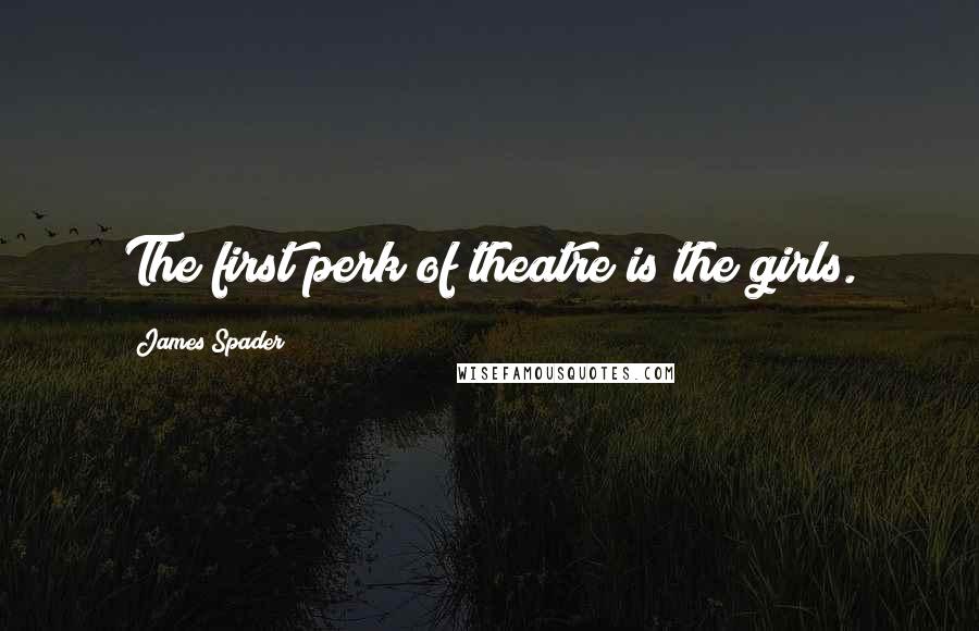 James Spader Quotes: The first perk of theatre is the girls.