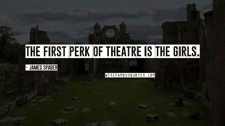 James Spader Quotes: The first perk of theatre is the girls.