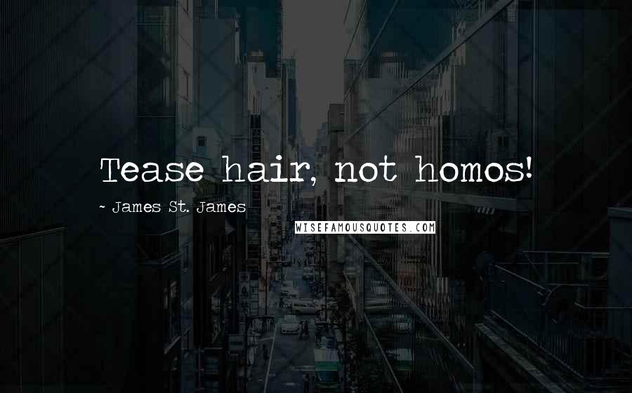 James St. James Quotes: Tease hair, not homos!