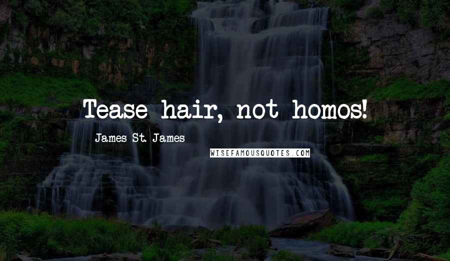 James St. James Quotes: Tease hair, not homos!