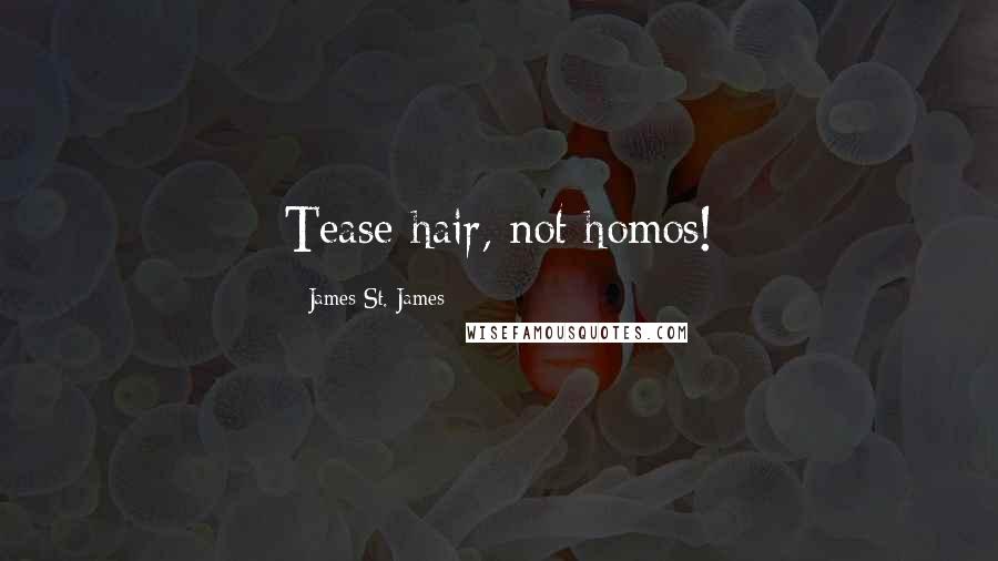 James St. James Quotes: Tease hair, not homos!