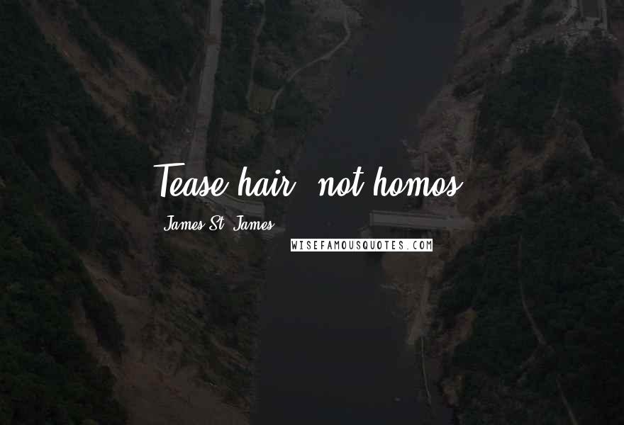 James St. James Quotes: Tease hair, not homos!