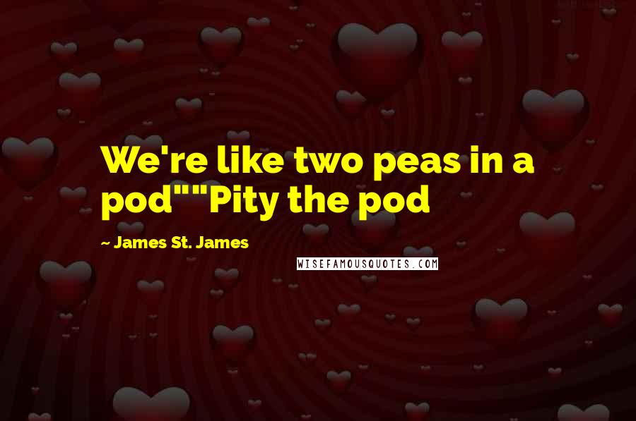James St. James Quotes: We're like two peas in a pod""Pity the pod