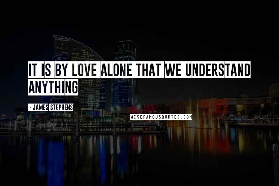 James Stephens Quotes: It is by love alone that we understand anything
