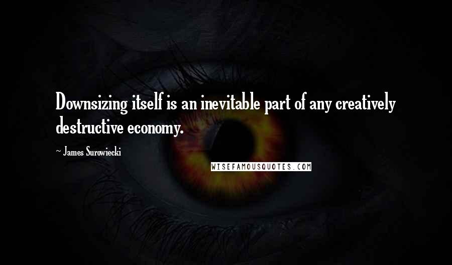 James Surowiecki Quotes: Downsizing itself is an inevitable part of any creatively destructive economy.