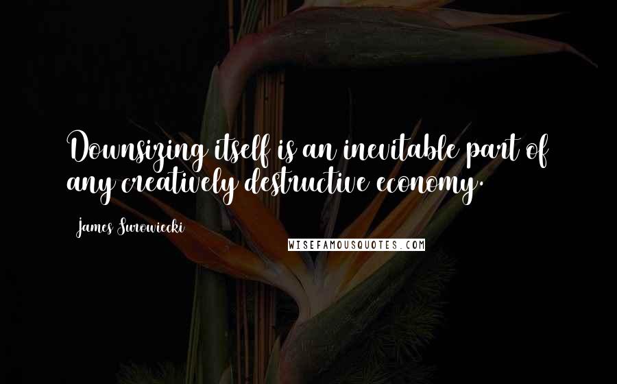 James Surowiecki Quotes: Downsizing itself is an inevitable part of any creatively destructive economy.