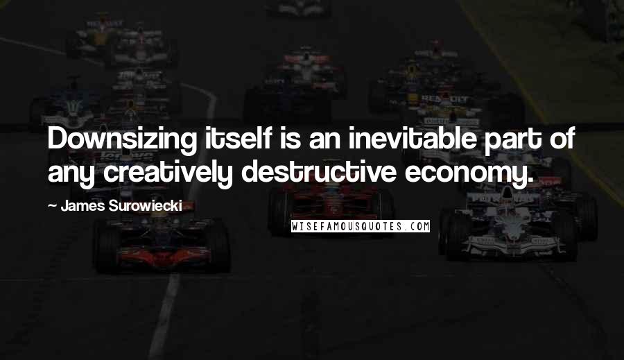 James Surowiecki Quotes: Downsizing itself is an inevitable part of any creatively destructive economy.