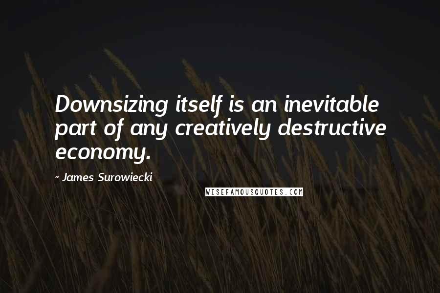 James Surowiecki Quotes: Downsizing itself is an inevitable part of any creatively destructive economy.