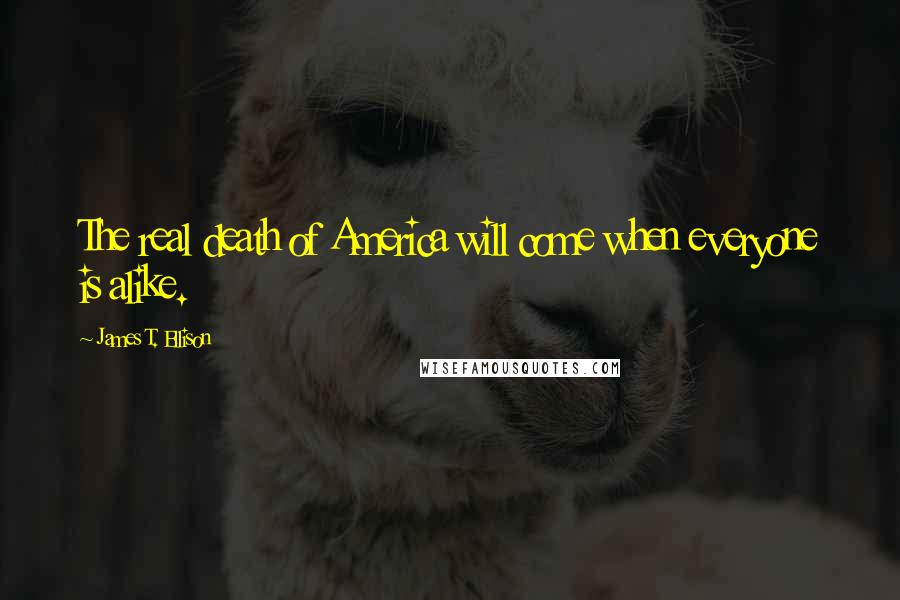 James T. Ellison Quotes: The real death of America will come when everyone is alike.