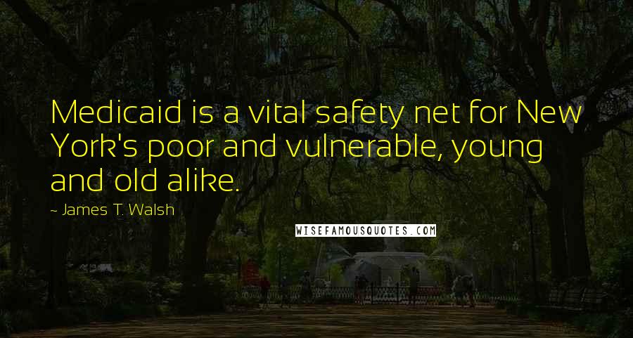 James T. Walsh Quotes: Medicaid is a vital safety net for New York's poor and vulnerable, young and old alike.