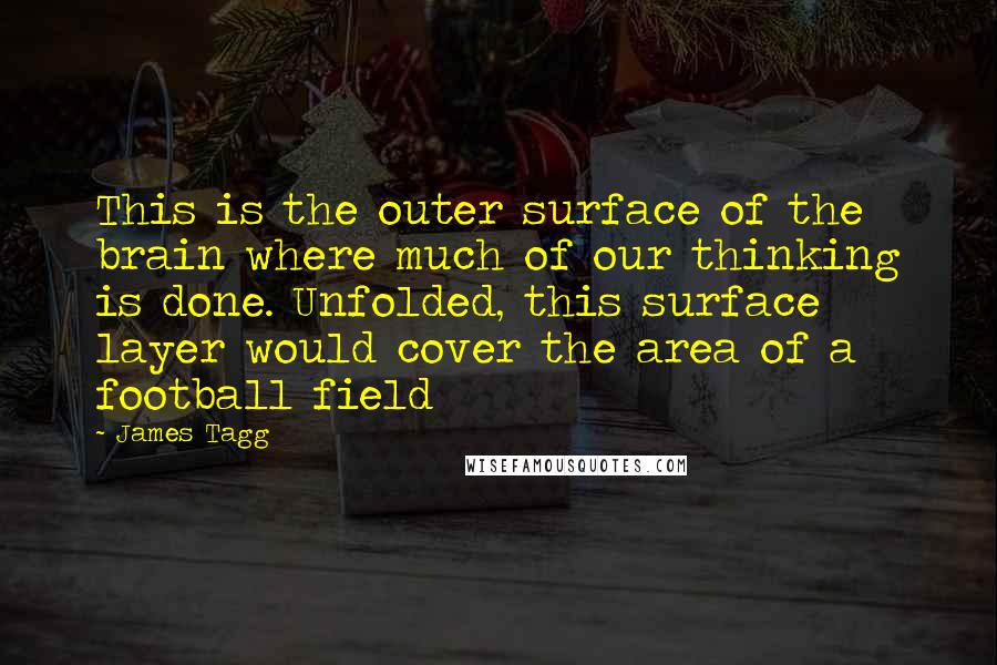 James Tagg Quotes: This is the outer surface of the brain where much of our thinking is done. Unfolded, this surface layer would cover the area of a football field