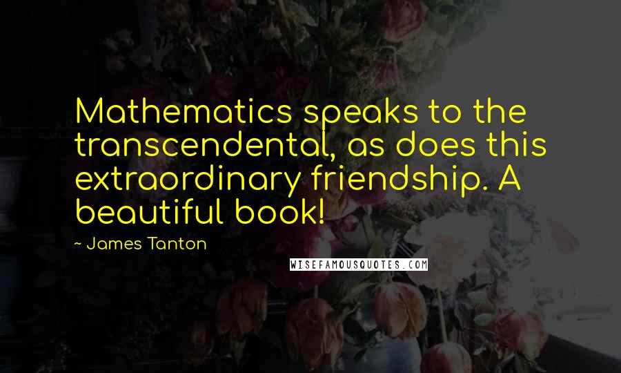 James Tanton Quotes: Mathematics speaks to the transcendental, as does this extraordinary friendship. A beautiful book!