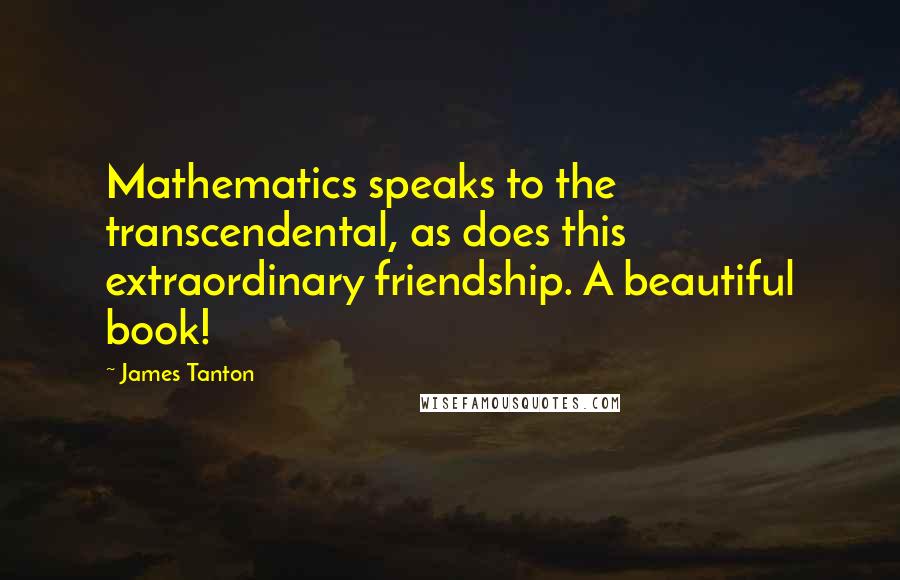 James Tanton Quotes: Mathematics speaks to the transcendental, as does this extraordinary friendship. A beautiful book!