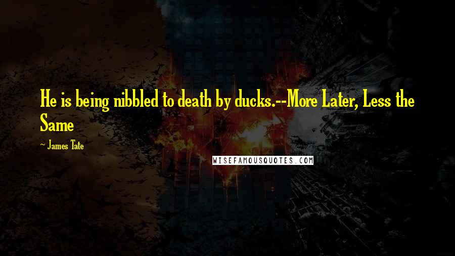 James Tate Quotes: He is being nibbled to death by ducks.--More Later, Less the Same