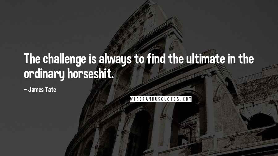 James Tate Quotes: The challenge is always to find the ultimate in the ordinary horseshit.