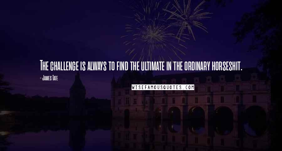 James Tate Quotes: The challenge is always to find the ultimate in the ordinary horseshit.