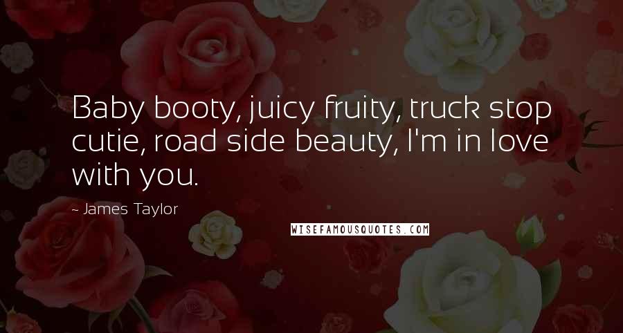 James Taylor Quotes: Baby booty, juicy fruity, truck stop cutie, road side beauty, I'm in love with you.