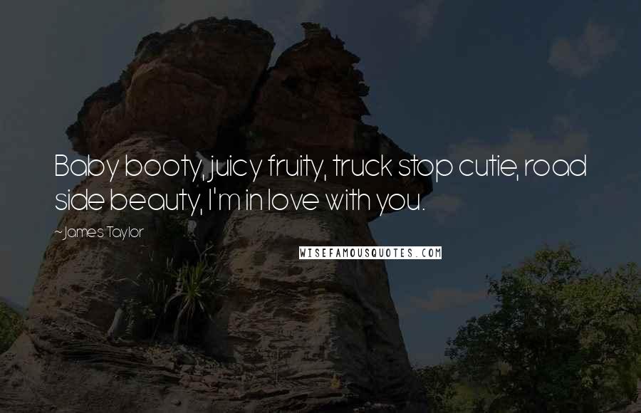 James Taylor Quotes: Baby booty, juicy fruity, truck stop cutie, road side beauty, I'm in love with you.