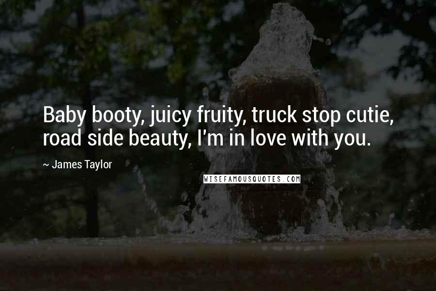 James Taylor Quotes: Baby booty, juicy fruity, truck stop cutie, road side beauty, I'm in love with you.