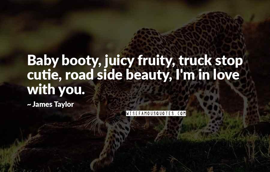 James Taylor Quotes: Baby booty, juicy fruity, truck stop cutie, road side beauty, I'm in love with you.