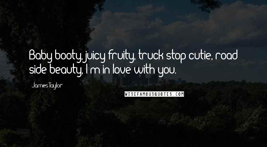 James Taylor Quotes: Baby booty, juicy fruity, truck stop cutie, road side beauty, I'm in love with you.