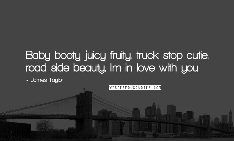 James Taylor Quotes: Baby booty, juicy fruity, truck stop cutie, road side beauty, I'm in love with you.