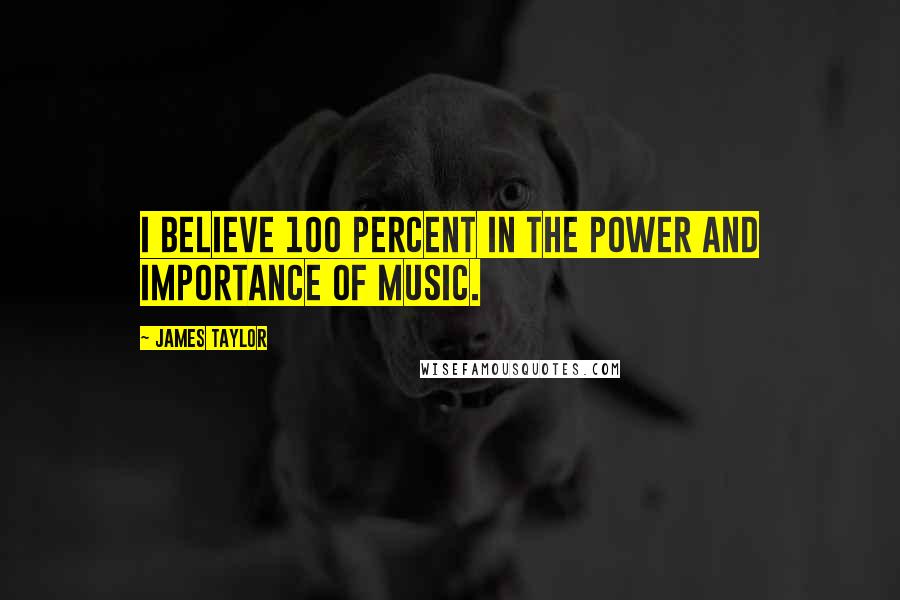 James Taylor Quotes: I believe 100 percent in the power and importance of music.