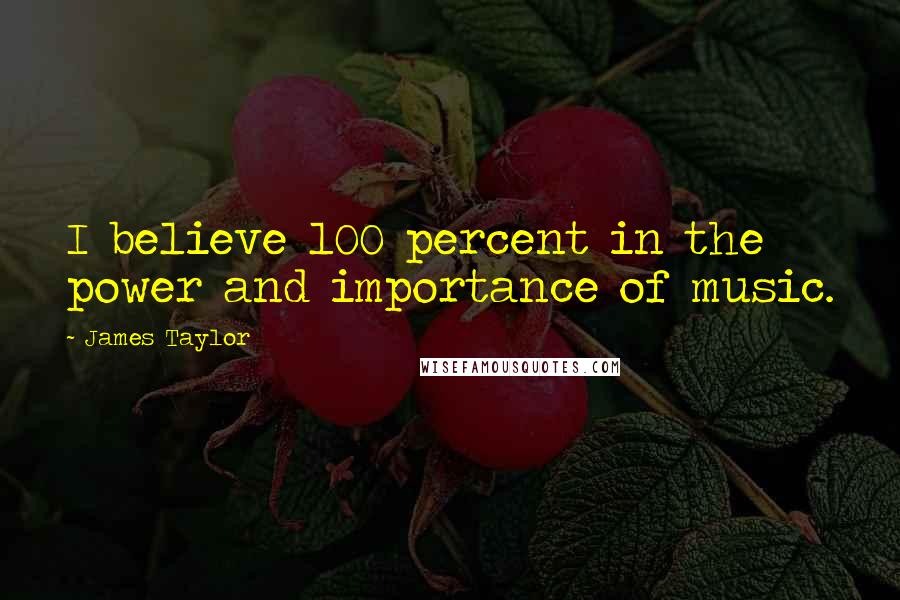 James Taylor Quotes: I believe 100 percent in the power and importance of music.