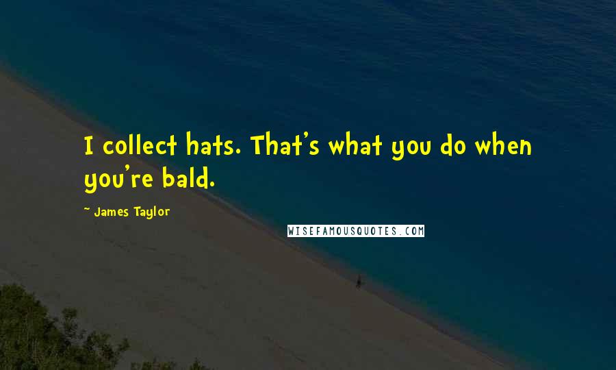James Taylor Quotes: I collect hats. That's what you do when you're bald.