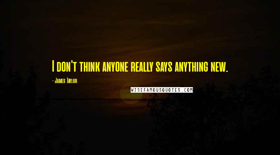 James Taylor Quotes: I don't think anyone really says anything new.