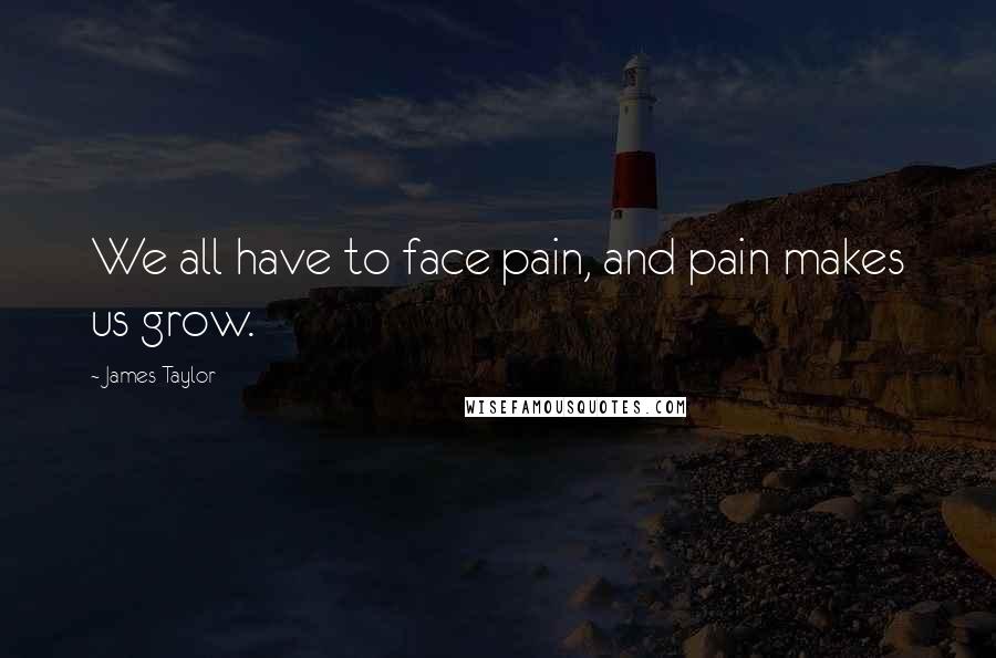 James Taylor Quotes: We all have to face pain, and pain makes us grow.