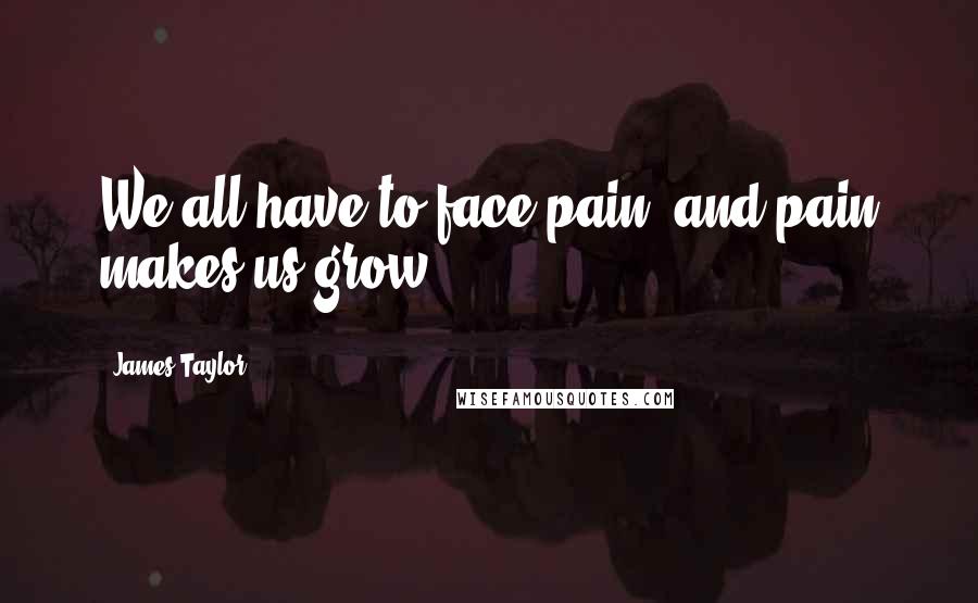 James Taylor Quotes: We all have to face pain, and pain makes us grow.