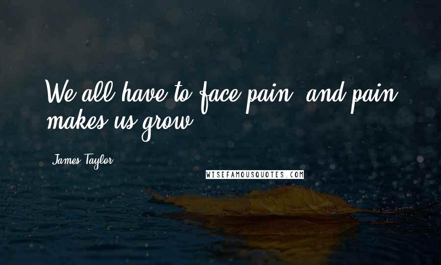 James Taylor Quotes: We all have to face pain, and pain makes us grow.