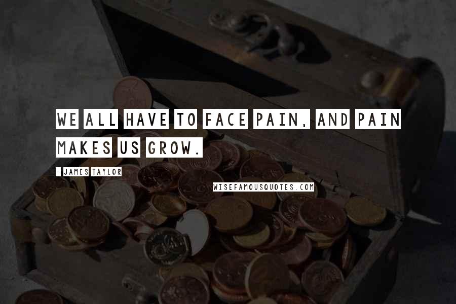 James Taylor Quotes: We all have to face pain, and pain makes us grow.