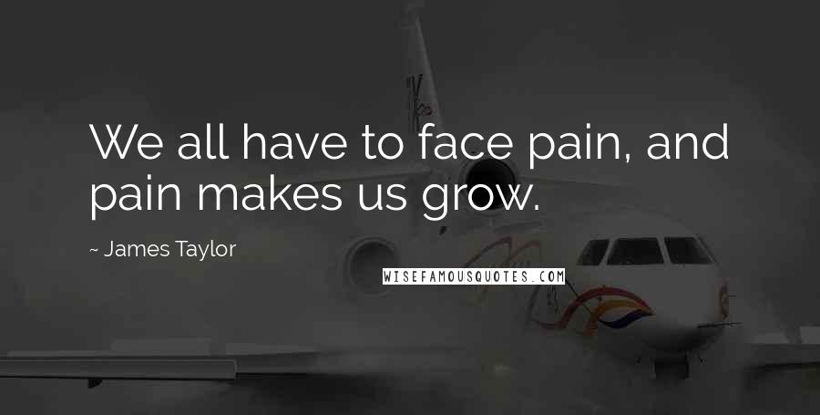 James Taylor Quotes: We all have to face pain, and pain makes us grow.